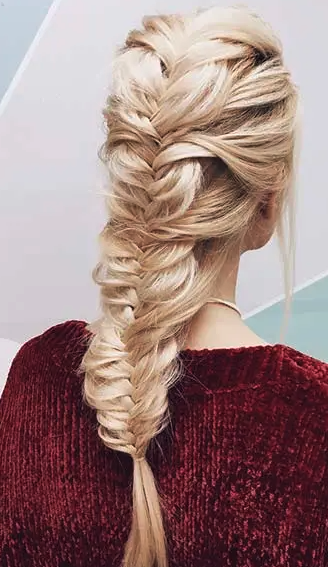 simple braid hairstyles - fishtail braid